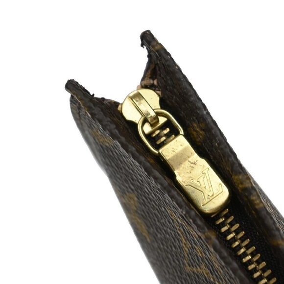 LOUIS VUITTON Logo BUCKET PM Pouch Bag Monogram Leather Brown France - Picture 11 of 13